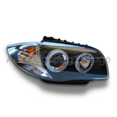 LED Angel Eye Projector Head Lights for BMW E81 / E82 / E87 / E88 1 Series 2004-2011 - Black-Auto Lighting Garage