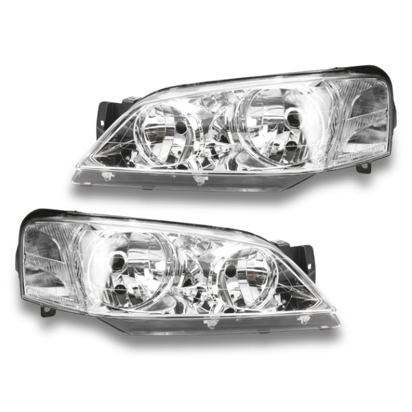 Head Lights for BA / BF Ford Falcon Fairmont 2002-08/2006 - Chrome-Auto Lighting Garage