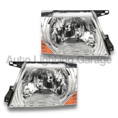 Head Lights for NP Mitsubishi Pajero 2002-2006 - Chrome-Auto Lighting Garage