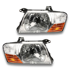 Head Lights for NP Mitsubishi Pajero 2002-2006 - Chrome-Auto Lighting Garage