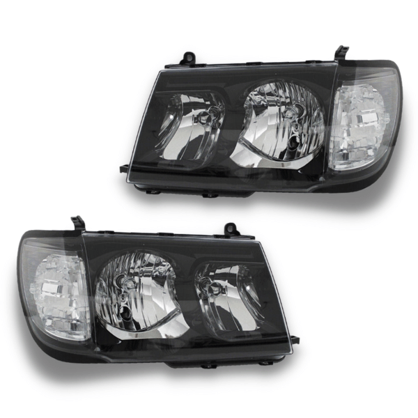 Head Lights for 100 Series Toyota Landcruiser 1998-2005 - Black – Auto Lighting Garage