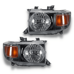 Head Lights for 70 / 76 / 78 / 79 Series Toyota Landcruiser 01/2007-Onwards – Black – Auto Lighting Garage