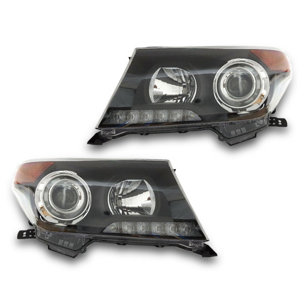 LED DRL Head Lights for 200 Series Toyota Landcruiser 08/2007-10/2015-Auto Lighting Garage