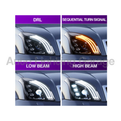 LED DRL Projector Head Lights with Sequential Indicators for 120 Series Toyota Prado 2003-2009-Auto Lighting Garage