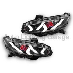 LED DRL Projector Head Lights with Sequential Indicators for Honda Civic 2016-2021-Auto Lighting Garage