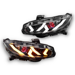 LED DRL Projector Head Lights with Sequential Indicators for Honda Civic 2016-2021-Auto Lighting Garage