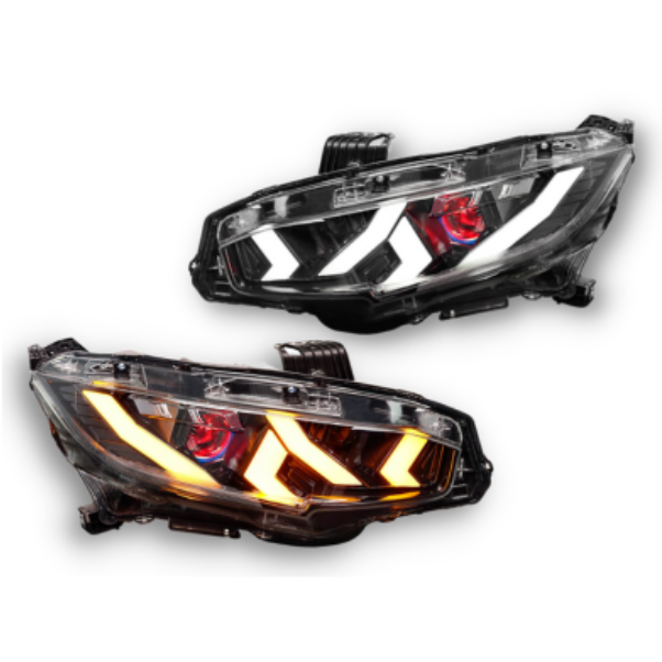 LED DRL Projector Head Lights with Sequential Indicators for Honda Civic 2016-2021-Auto Lighting Garage