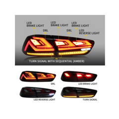 LED RGB Tail Lights with Sequential Indicators & Smoked Black Lens for CJ Mitsubishi Lancer 2007-2018-Auto Lighting Garage