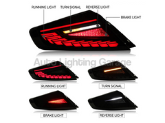 LED Tail Lights with Sequential Indicators, Red LED DRLs & Clear Lens for Subaru WRX VB - Pair 2022-2024-Auto Lighting Garage