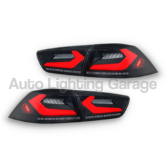 LED Tail Lights with Sequential Indicators & Smoked Black Lens for CJ Mitsubishi Lancer 2007-2018-Auto Lighting Garage