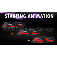 LED Tail Lights with Sequential Indicators & Smoked Black Lens for CJ Mitsubishi Lancer 2007-2018-Auto Lighting Garage