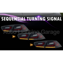 LED Tail Lights with Sequential Indicators & Smoked Black Lens for CJ Mitsubishi Lancer 2007-2018-Auto Lighting Garage