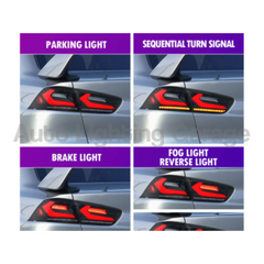 LED Tail Lights with Sequential Indicators & Smoked Black Lens for CJ Mitsubishi Lancer 2007-2018-Auto Lighting Garage