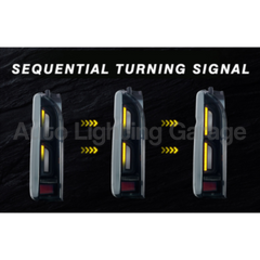 LED Tail Lights with Sequential Indicators & Smoked Black Lens for Toyota Hiace 2004-2020-Auto Lighting Garage