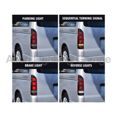 LED Tail Lights with Sequential Indicators, White DRL & Smoked Black Lens for Toyota Hiace 2004-2020-Auto Lighting Garage