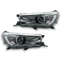 LED DRL Head Lights with Sequential Indicators for Toyota Hilux Vigo / Revo 2015-Onwards – Auto Lighting Garage