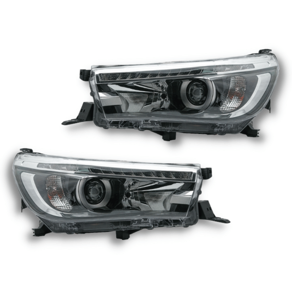 LED DRL Head Lights with Sequential Indicators for Toyota Hilux Vigo / Revo 2015-Onwards – Auto Lighting Garage