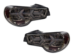 LED Tail Lights with Sequential Indicators for Toyota 86 / Subaru BRZ - Arrow Style - Smoked Black Lens (2012 - 2021 Models)