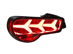 LED Tail Lights with Sequential Indicators for Toyota 86 / Subaru BRZ - Arrow Style - Smoked Black Lens (2012 - 2021 Models)