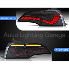 3D LED Tail Lights with Sequential Indicators & Smoked Black Lens for Tesla Model 3 2017-2022 - Auto Lighting Garage