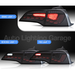 3D LED Tail Lights with Sequential Indicators & Smoked Black Lens for Tesla Model 3 2017-2022 - Auto Lighting Garage