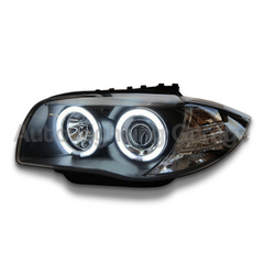 Angel Eye CCFL Projector Head Lights for BMW E81 / E82 / E87 / E88 1 Series 2004-2011 - Black-Auto Lighting Garage