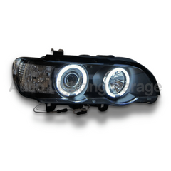 Angel Eye CCFL Projector Head Lights for BMW X5 E53 2000-2003 - Black-Auto Lighting Garage