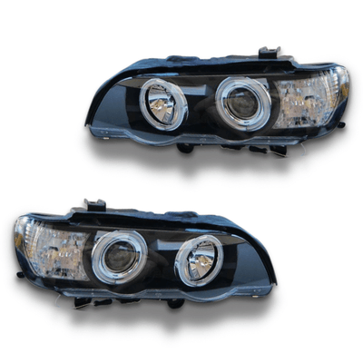 Angel Eye CCFL Projector Head Lights for BMW X5 E53 2000-2003 - Black-Auto Lighting Garage