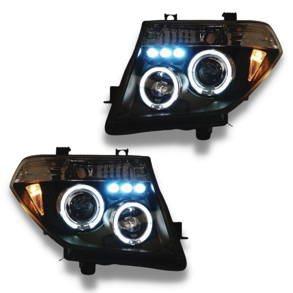 Angel Eye Projector Head Lights for D40 Nissan Navara & R51 Pathfinder 2004-2011 - Black-Auto Lighting Garage