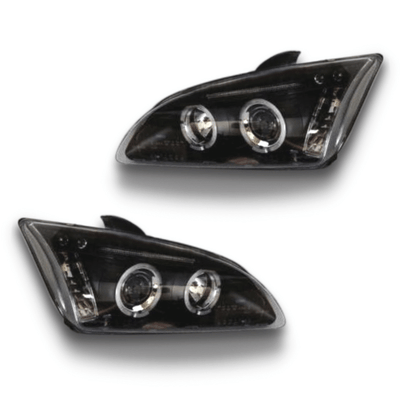 Angel Eye Projector Head Lights for Ford Focus XR5 MK2 2004-2007 - Black-Auto Lighting Garage