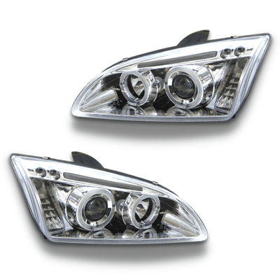 Angel Eye Projector Head Lights for Ford Focus XR5 MK2 2004-2007 - Chrome-Auto Lighting Garage