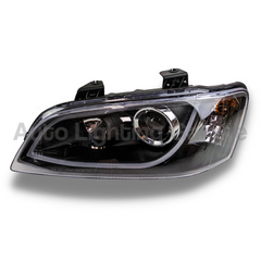 DRL LED Projector Head Lights for VE Holden Commodore Series 1 2006-2010 - Black - Auto Lighting Garage