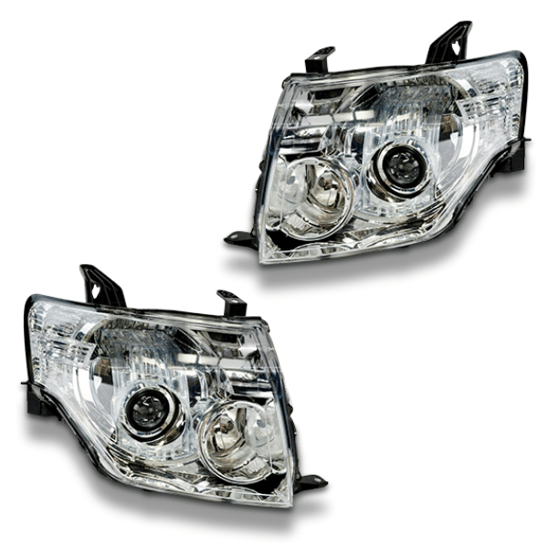 Head Lights with Manual Adjustment for NS / NT / NW / NX Mitsubishi Pajero 11/2006-09/2015-Auto Lighting Garage