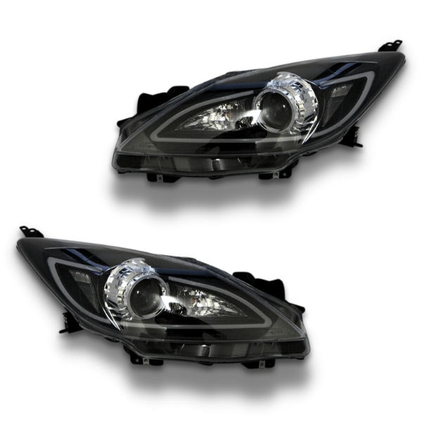 LED 3D DRL Projector Head Lights for Mazda 3 2009-2013 - Black-Auto Lighting Garage