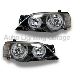 LED Angel Eye Head Lights for BA / BF XR Ford Falcon - Black Altezza Style-Auto Lighting Garage