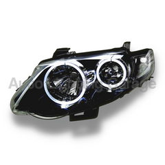 LED Angel Eye Head Lights for FG XR Ford Falcon - Black Altezza Style-Auto Lighting Garage