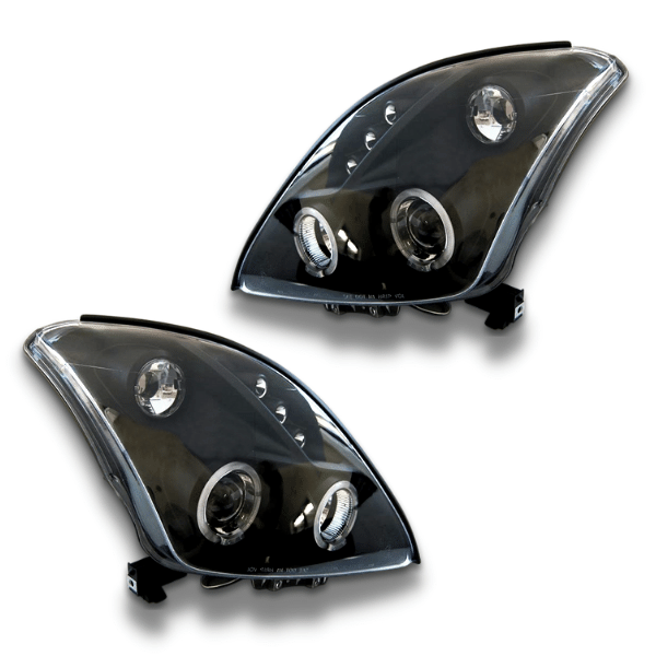 LED Angel Eye Projector Head Lights for Suzuki Swift 2004-2010 - Black-Auto Lighting Garage