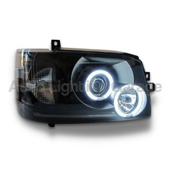 LED Angel Eye Projector Head Lights for Toyota Hiace 2004-2010 - Black-Auto Lighting Garage