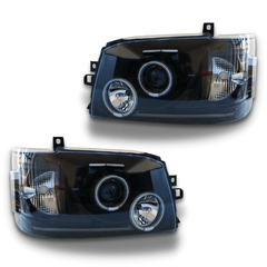 LED Angel Eye Projector Head Lights for Toyota Hiace 2004-2010 - Black-Auto Lighting Garage