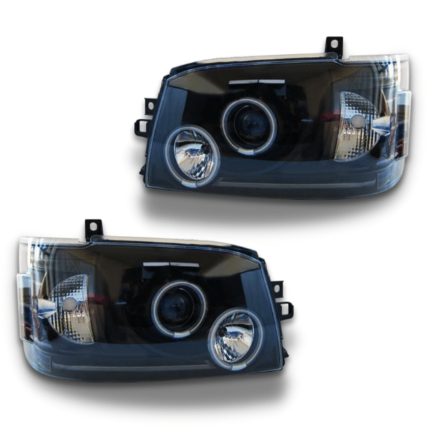 LED Angel Eye Projector Head Lights for Toyota Hiace 2004-2010 - Black-Auto Lighting Garage