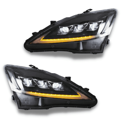 LED DRL Head Lights with Sequential Indicators & Clear Reflector for Lexus IS250 / IS350 / IS-F 2006-2012-Auto Lighting Garage