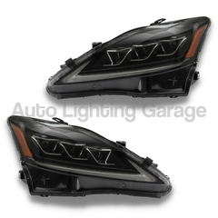 LED DRL Head Lights with Sequential Indicators & Orange Reflector for Lexus IS250 / IS350 / IS-F 2006-2012-Auto Lighting Garage