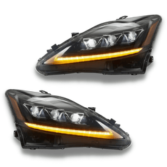 LED DRL Head Lights with Sequential Indicators & Orange Reflector for Lexus IS250 / IS350 / IS-F 2006-2012-Auto Lighting Garage