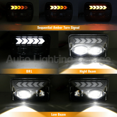 LED DRL Head Lights with Sequential Indicators for 80 Series Toyota Landcruiser-Auto Lighting Garage