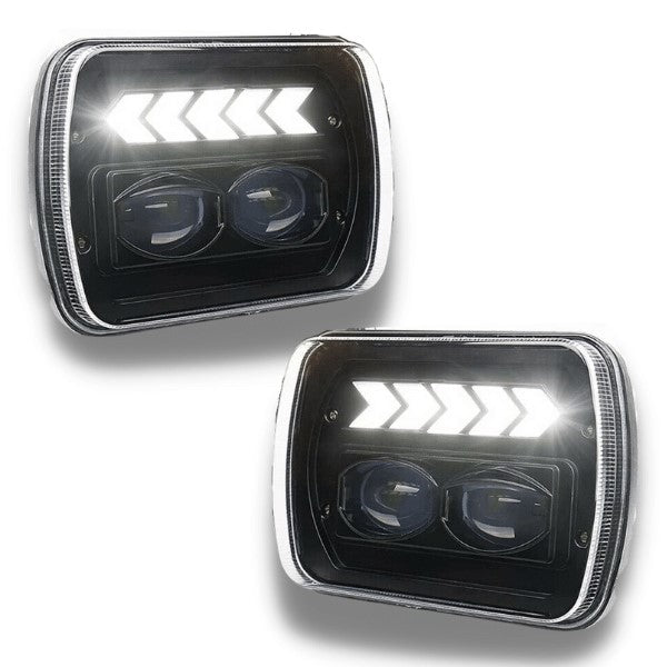 LED DRL Head Lights with Sequential Indicators for Jeep Cherokee XJ 1984-2001-Auto Lighting Garage