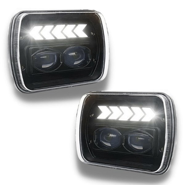 LED DRL Head Lights with Sequential Indicators for Toyota Hilux 1983-2004-Auto Lighting Garage