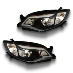 LED DRL Projector Head Lights for Subaru Impreza / WRX / STI / RS 2008-2013 - Black-Auto Lighting Garage