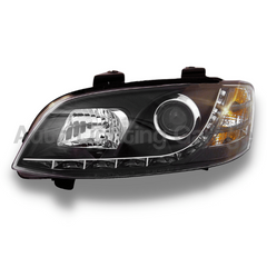 LED DRL Projector Head Lights for VE Holden Commodore Series 2 2010-2013 - Black-Auto Lighting Garage