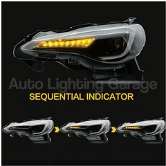 LED DRL Projector Head Lights with Sequential Indicators for Toyota 86 / Subaru BRZ 2012-2020-Auto Lighting Garage