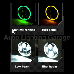 LED Halo Head Lights with Green DRL for GQ Nissan Patrol-Auto Lighting Garage